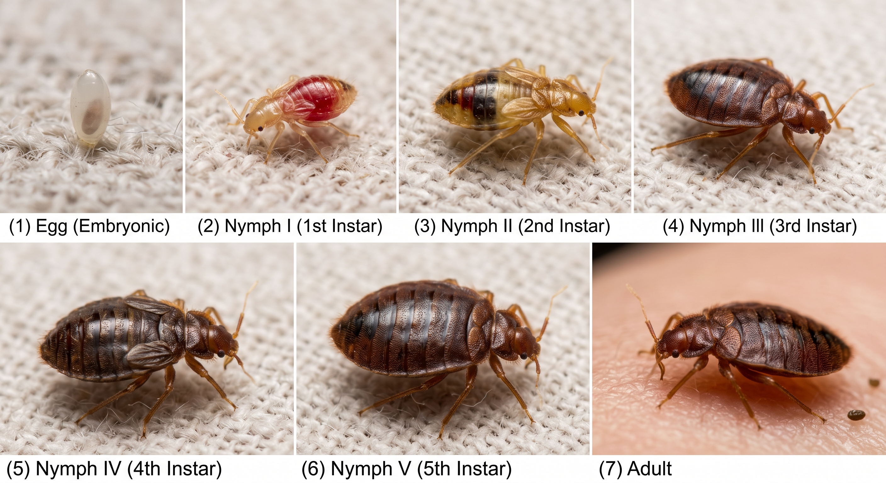 7 Stages of Bed Bugs