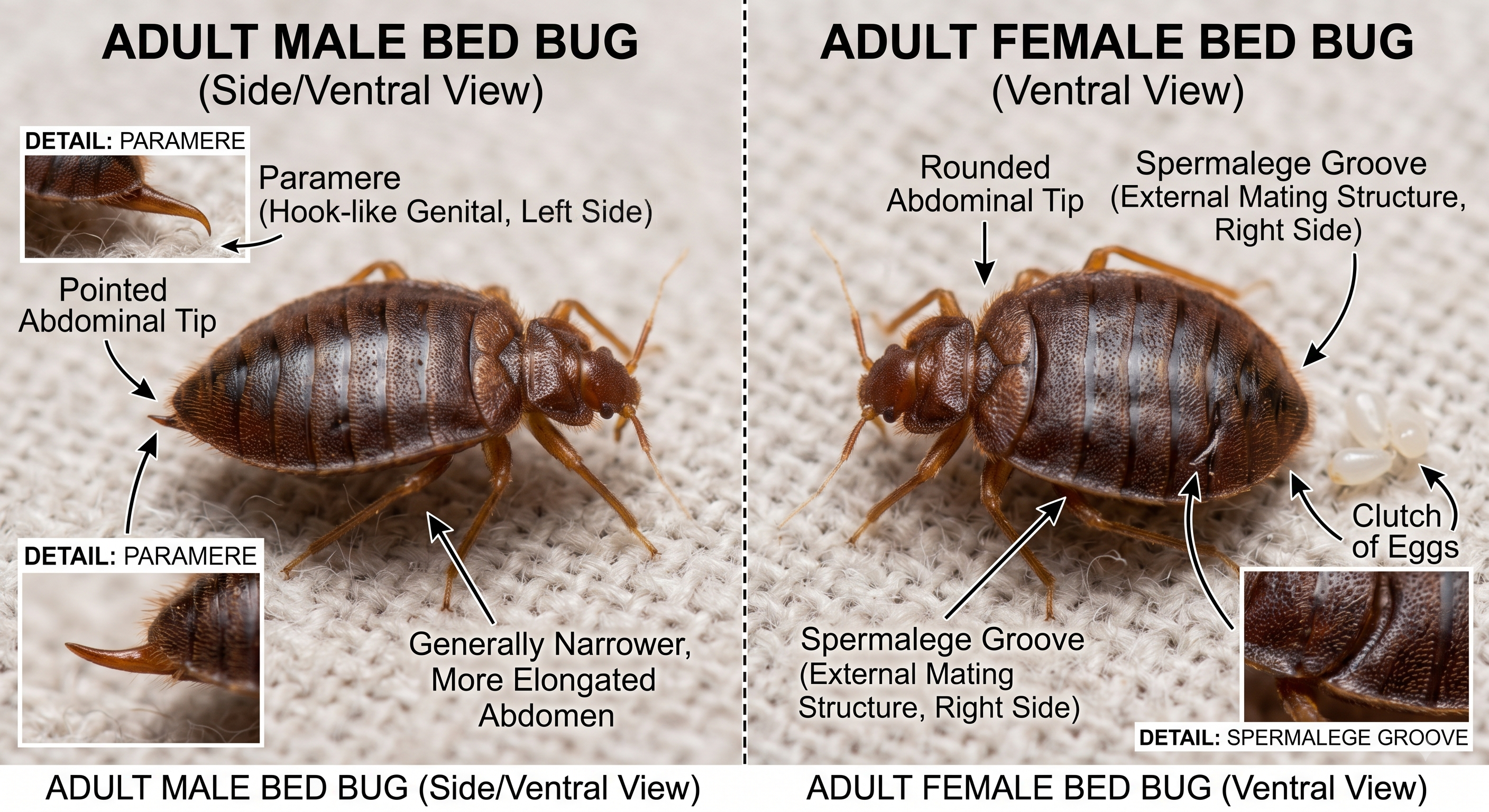 Male vs Female Bed Bugs